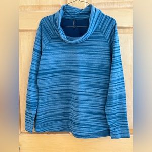 Kuhl Piper Cowl Neck Casual Pullover Teal And Gray Womens Large